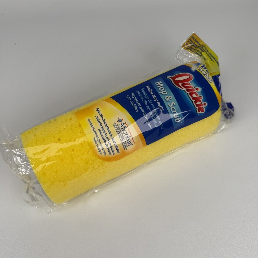 Quickie Clean Results Roller Mop Refill Type M Larger Sponge Microban‎ Sealed